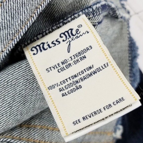 Miss Me denim jacket raw hem frayed indigo blue Small - Picture 8 of 9